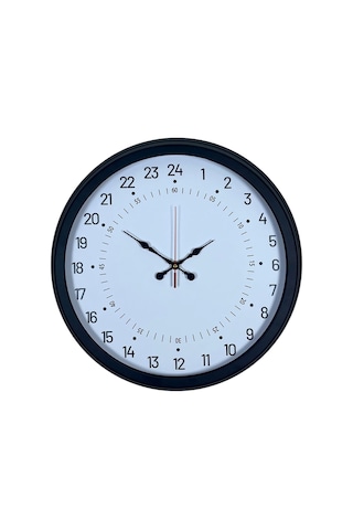Siyah 40 Cm Metal 24 Saat Göstergeli Özel Tasarım Duvar Saati Diğer