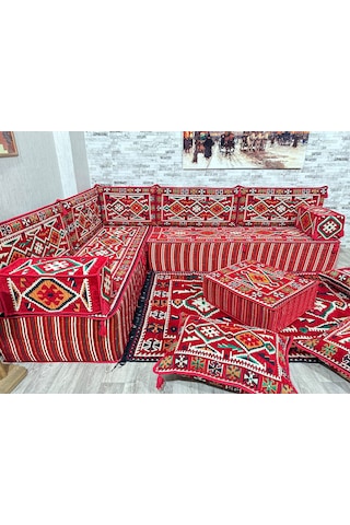 Coton Şark Köşesi 30cm Yüksekliğinde Minder Takımı