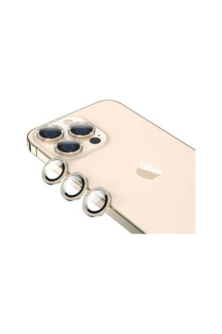 Apple Uyumlu iPhone 13 Pro Max Zore Cl-06 Kamera Lens Koruyucu Gold