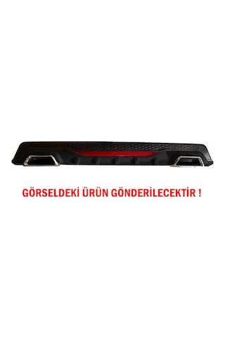 Hyundai İ20 Difüzör Arka Tampon Eki 2 Egzoz Çıkışlı Siyah Reflektörlü