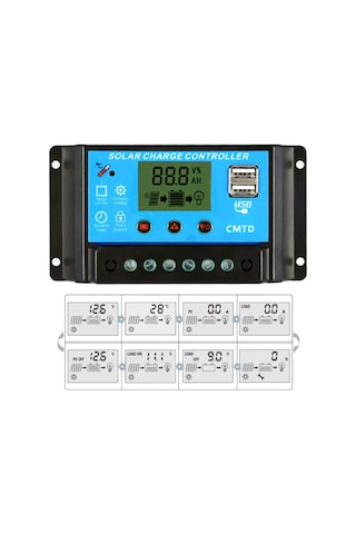 Reedark 10a Pwm Güneş Şarj Kontrol Cihazı - 12.6v Lcd Ekranlı, Lityum Pil Ve Aşırı Yük Korumalı