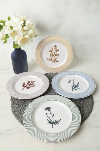 Keramika Floral Essence Assos Pasta Tabağı 22 Cm 4 Adet / 22890-93-94-22949 Çok Renkli