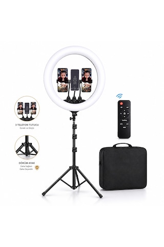 Döküm Ayaklı 22 Inç 600 Led Tripod Rıng Lıght Işık Influencer Youtuber Işığı Güzellik Makyaj Led Zb-f488