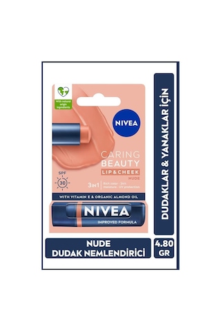 Nivea 3'ü 1 Arada Nemlendirici Dudak Bakım Kremi Nude 4.8 G