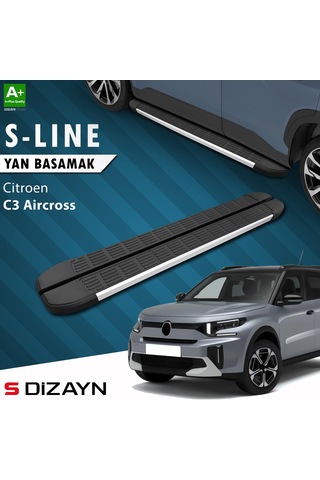 S-dizayn Citroen C3 Aircross 2 S-line Aluminyum Yan Basamak 183 Cm 2024 Üzeri A+ Kalite