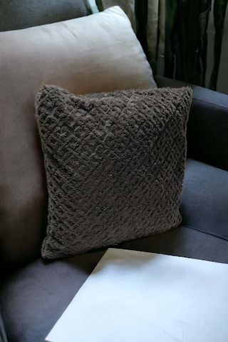 Bohem Dekoratif Yastık Kılıfı Kırlent Kılıfı 43x43 Cm Antrasit Otantik Gri