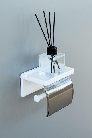 Lexroo Yapışkanlı Kapaklı Tuvalet Kağıdı Askısı Banyo Tuvalet Kağıtlığı Aparatı Peçetelik Organizer Çok Renkli