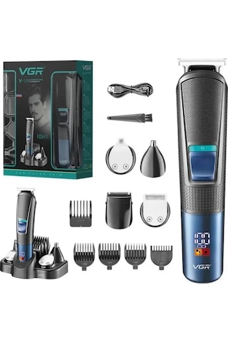 V-108 10 İn 1 Profesyonel Erkek Bakım Seti - Standlı, Led Ekranlı Saç Sakal Ve Vücut Tıraş Makinesi