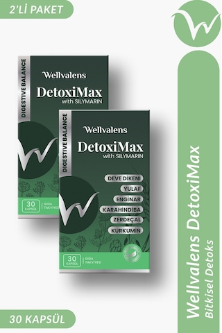 Detoximax İkili Paket 30 Kapsül Devedikeni, Enginar & Zerdeçal İçeren Bitkisel Takviye