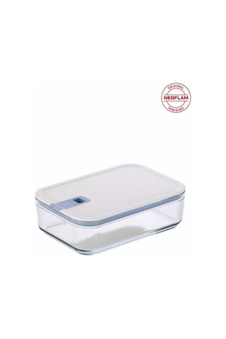 Neoflam Perfect Seal Dikdörtgen Cam Saklama Kabı Bej 1600 ML Bej