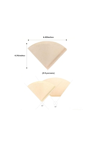 Honmex Doğal Ahşap Kâğıdı Filtre Kağıtları - V Tipi Konik, Beyazlatma Yok, 2-4 Bardak, Drip Kahve Makinesi Ve Filtre Bardak Uyumlu, 100 Adet Beyaz