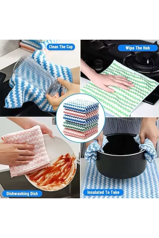 Renkli 3 Adet Süper Emici Temizlik Bezi Mikrofiber Mutfak Bulaşık Bezi Kahverengi - Pembe - Sarı