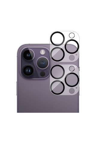 Buff Apple Uyumlu iPhone 14 Pro Max / 14 Pro Kamera Lens 2 Adet Şeffaf