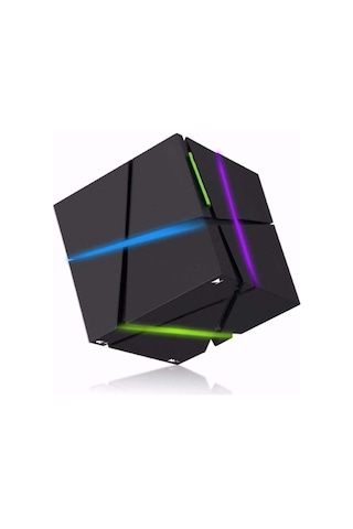 Hfambition Küçük Taşınabilir Bluetooth Hoparlör, 7x7x7 Cm, Renkli Led Işık, Fm Radyo, El-işi Çağrı Desteği, 8 Saat Oynama Süresi, Siyah