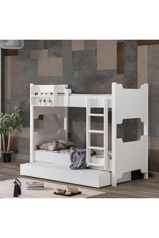 Mdf Profil Ranza , Avrasya Ayrılabilir Ranza , Yavrulu Ranza Beyaz 90 x 200 CM