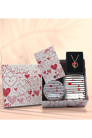 BK Gift Sevgiliye Özel Kutuda Hediye Seti, Kupa Bardak, Sevgili Hediyesi, Aşk Kolyesi, Kokulu Mum,Yıl Dönümü Hediyesi-10