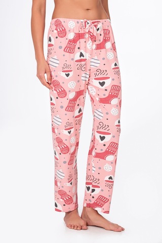 Kompedan Kadın Süet Kahve Desenli Pijama Tek Alt Desen 13