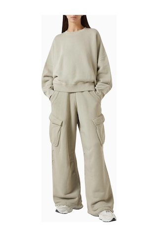 Represent Initial V Notch Sweater, Pamuklu Fleece, Minimalist Ve Lüks Günlük Sweater Gri