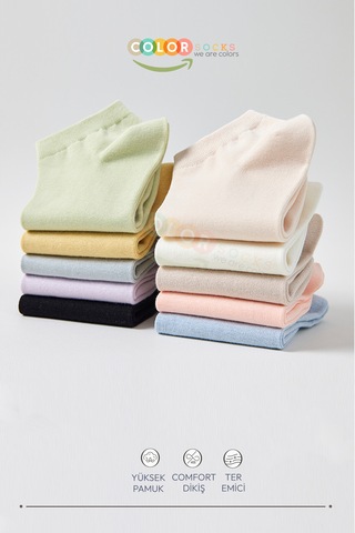 10 Çift Sevimli Kahramanlar Kadın Çorap Seti Extra Soft Çok Renkli