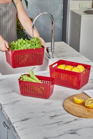 Selka Home 3'lü 7 Lt Lavin Süzgeç Bordo