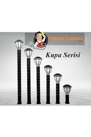 Zita Bahçe Aydınlatma Kupa Armatür 80 CM Siyah Uzun Ip54