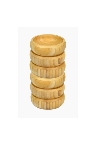 Bambu Ahşap Sosluk Ve Çerezlik 10 Cm 6'lı Set Bambu