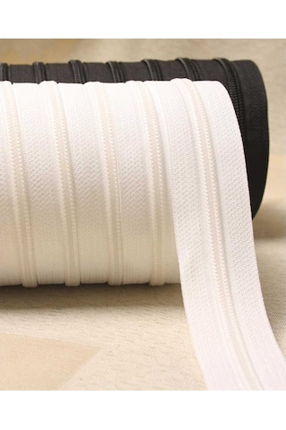 Şerit Fermuar 20 Mm 10 Metre Beyaz Nevresim Yastık Kılıfı Fermuar