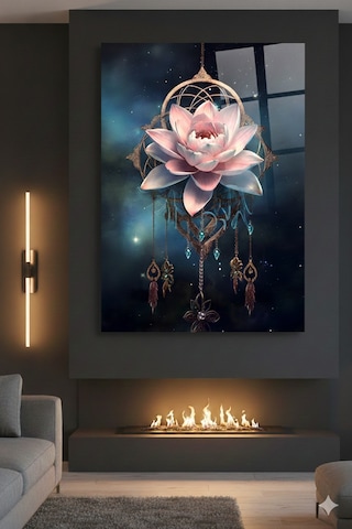 Sakinlik Lotus U Kozmik Arka Planlı Spiritüel Tasarım