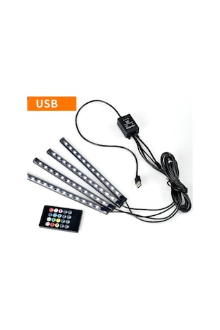 Araç Içi Aydınlatma Kumandalı Müziğe Duyarlı Led Ayak Altı Led (387342768)