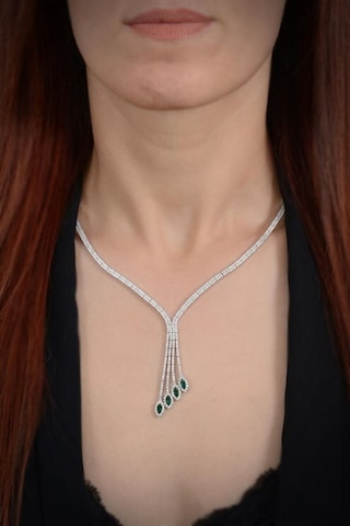 Kadın Gümüş Set - Aura Yeşil Taşlı Su Yolu Set • Işıklı Kutuda • Düğün • Nişan • Gelin Seti