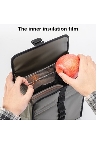 Rockbros W010 Brompton Bisiklet Ön Çantası Için Alüminyum Film Astarlı Gıda Saklama Çantası - Koyu Yeşil