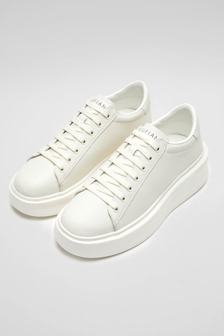 Lufian 112230221 Gage 25k Erkek Hakiki Deri Klasik Sneaker Beyaz Beyaz