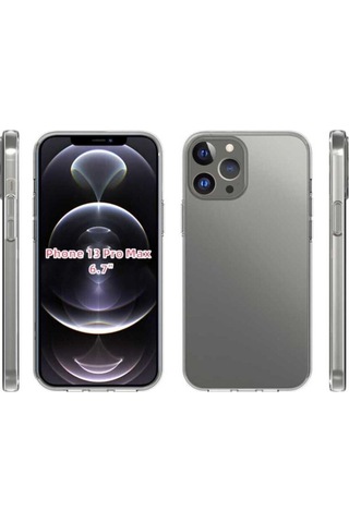 Apple Uyumlu iPhone 13 Pro Max Kılıf Zore Süper Silikon Kapak Renksiz