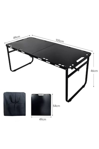 Hidrolik Otomatik Katlanır Kamp Ve Piknik Masası Taşınabilir, Hafif Ve Elde Taşınabilir Siyah