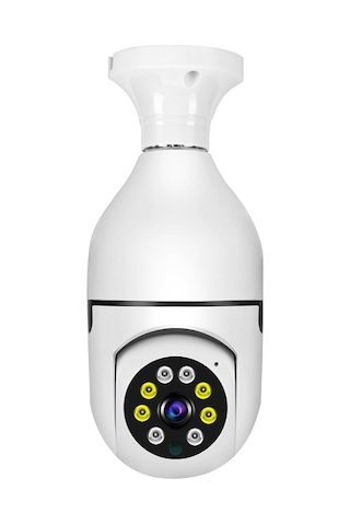 Geeksen 360 Akıllı Güvenlik Kameralı Led Ampul - Gece Görüşlü, Wifi Bağlantılı, 1080p Full Hd
