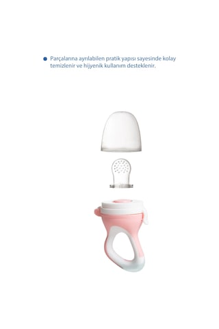 Babyjem Silikon Yumuşak Uçlu Meyve Süzgeçi Sebze Emziği Pembe