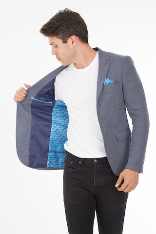 Sposo 5136 Dar Kalıp Örme Kumaş İndigo Erkek Blazer Ceket İndigo