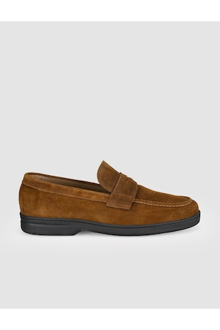 Cabani Taba Süet Hakiki Deri Erkek Loafer Ayakkabı