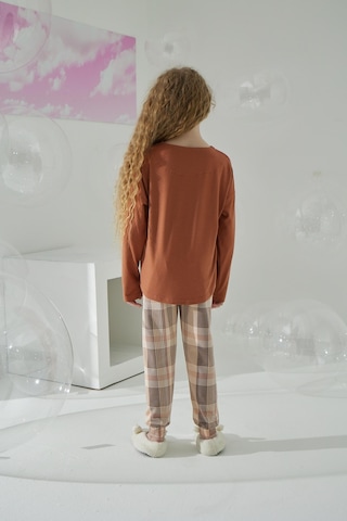 Kız Çocuk Uzun Kol Kiremit Pijama Takımı C8t5n6o5 001