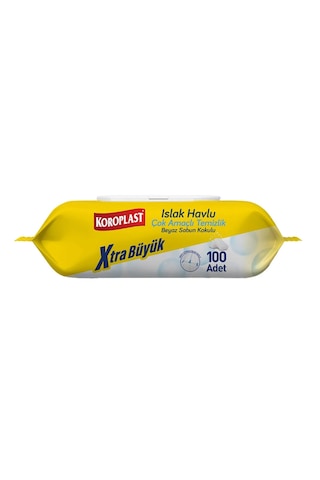 Koroplast Mop Uyumlu Islak Temizlik Havlusu Beyaz Sabun 100'lü