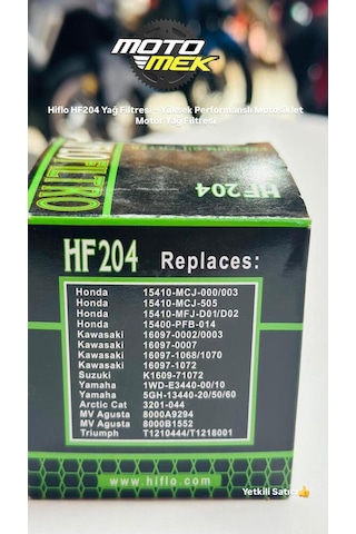 Honda Vfr 800/abs Vfr 800x Crossrunner X-adv 750 Uyumlu Hiflo Hf204 Yağ Filtresi