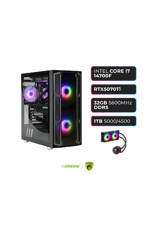 Green Griffin G6 i7-14700F 32 GB 1 TB SSD RTX5070Ti Free Dos Masaüstü Oyuncu Bilgisayarı