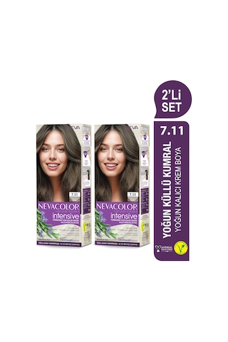Intensıve 2'li Set 7.11 Yoğun Küllü Kumral Kalıcı Krem Saç Boyası Seti