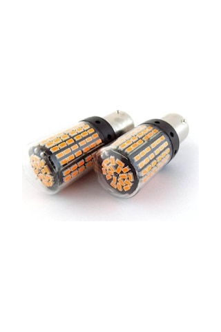 Led Sinyal Ampulü 144 Led Turuncu Arıza Işığı Yakmaz - Tek Duy Düz Tırnak