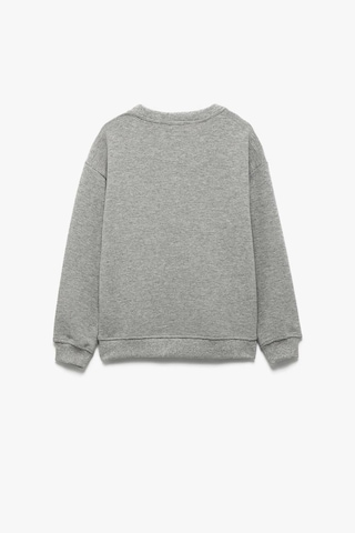 Koton Erkek Çocuk Uzun Kollu Bisiklet Yaka Baskılı Pamuklu Sweatshirt Antrasit