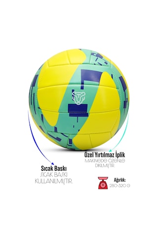 Telvesse Vt800 Spike Voleybol Topu Yumuşak Doku Semi-pro İç-dış Mekan Soft Touch 300 G No:5 Sarı
