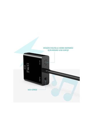 Syncwire HDMI to VGA Ses ve Micro Usb Çıkışlı Adaptör Çevirici