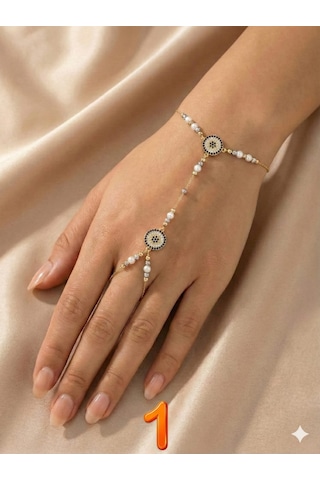 925 Ayar Gümüş Dorika Toplu Nazarlı Taşlı Nefertiti Şahmeran.rose.gold.rodaj