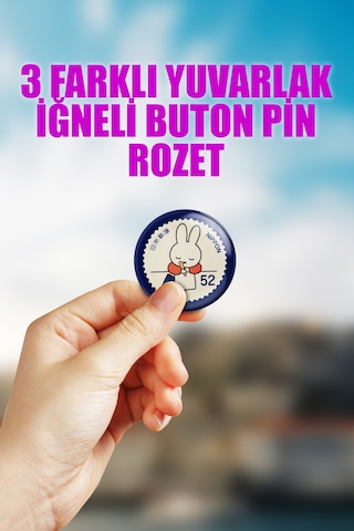 Y2k Japon Miffy Cute Rozet Çanta Süsü Rozet İğneli Buton Rozet Seti 3 Adet Üçlü