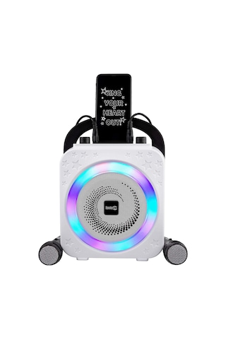 Rockjam 8 Watt Şarj Edilebilir Bluetooth Karaoke Makinesi, Iki Mikrofonlu